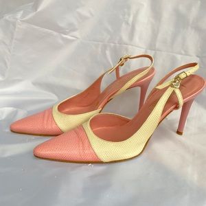 Escada Two Tone Creme & Pink Heels